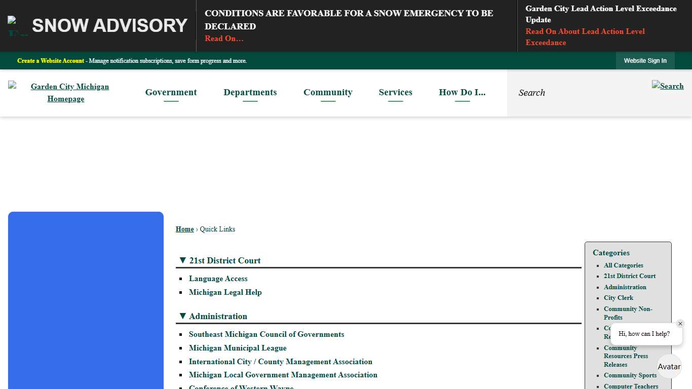 Quick Links • Garden City, MI • CivicEngage